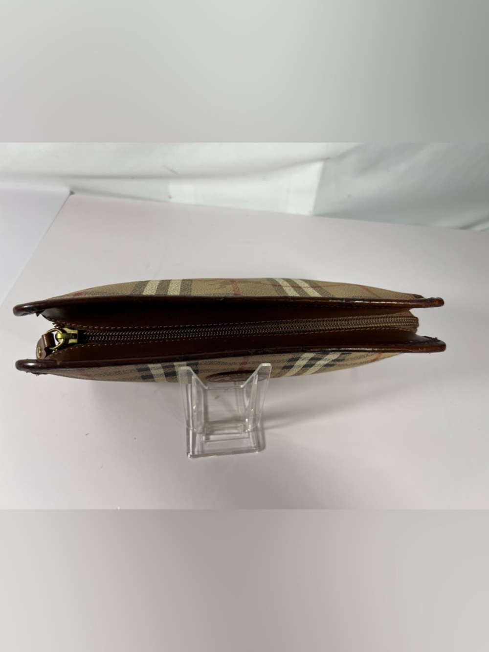 3081: Burberrys Vintage Nova Check Folio Clutch Organizer Italy - Picture 3 of 13